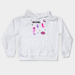 Cute Cowgirl Aesthetic Pink Cowboy Up Sticker Pack Kids Hoodie